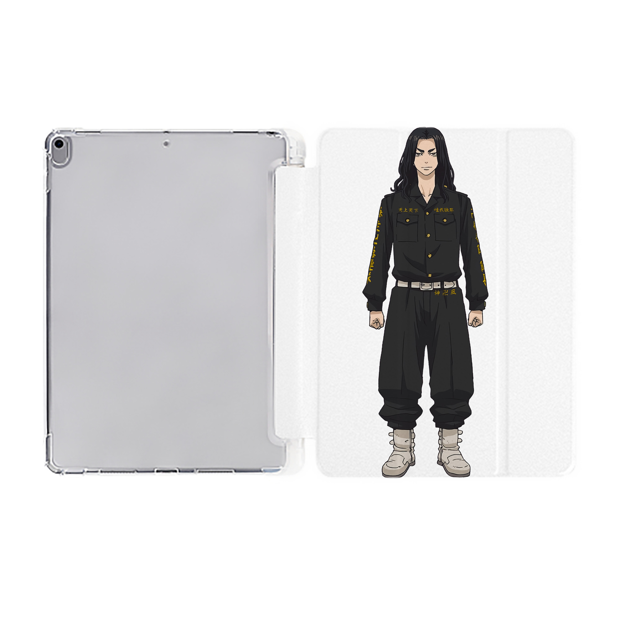 （画像用） 東京リベンジャーズ Tokyo Revengers IPad ケース ペン収納付き 三つ折りスタンド PUレザー×シリコン 対応機種9.5/10.5/10.9インチ